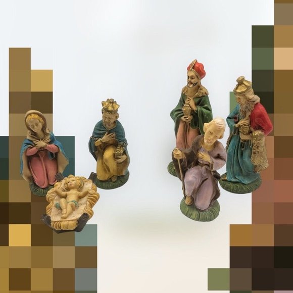 Italian Vintage Nativity 6pc - Picture 3 of 16